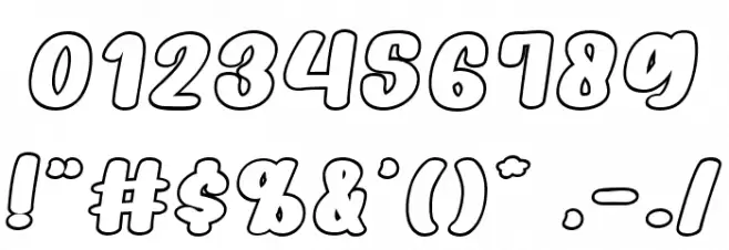 HiddenCocktails-ItalicOutline Font OTHER CHARS