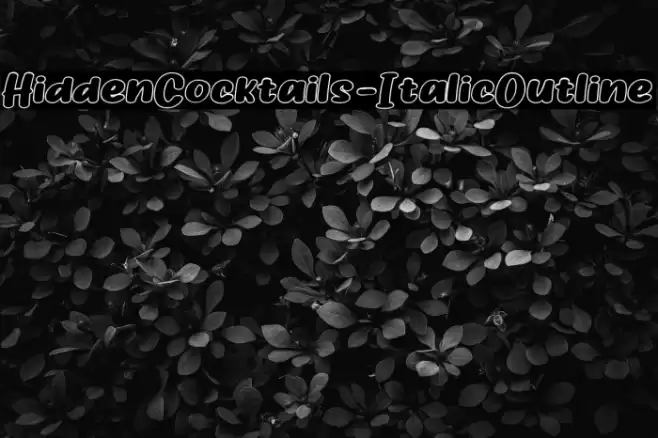 HiddenCocktails-ItalicOutline Font examples