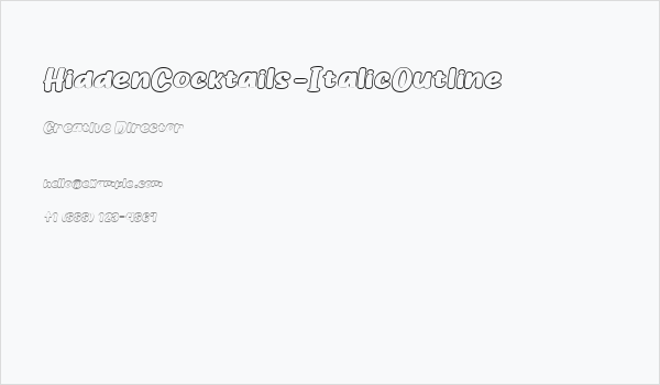 HiddenCocktails-ItalicOutline Business Card