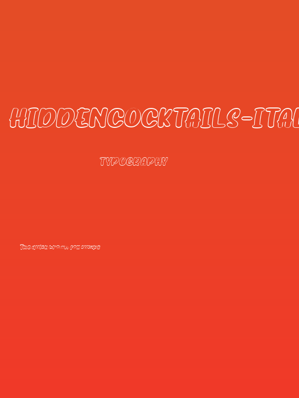 HiddenCocktails-ItalicOutline Poster