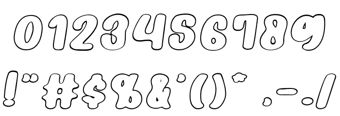 HiddenCocktails-ItalicRoughOutline Font OTHER CHARS