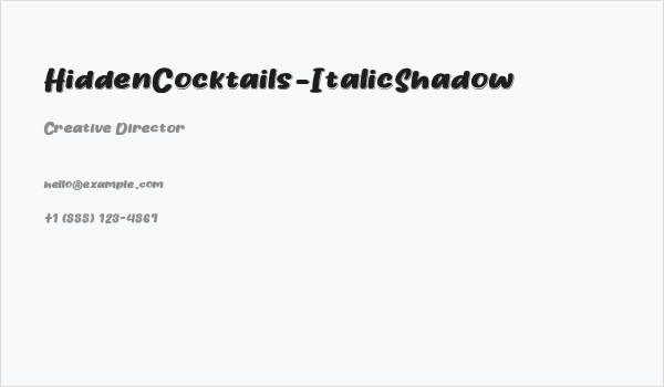 HiddenCocktails-ItalicShadow Business Card