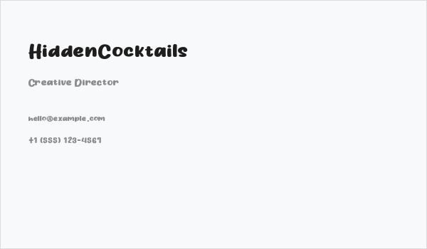HiddenCocktails Business Card