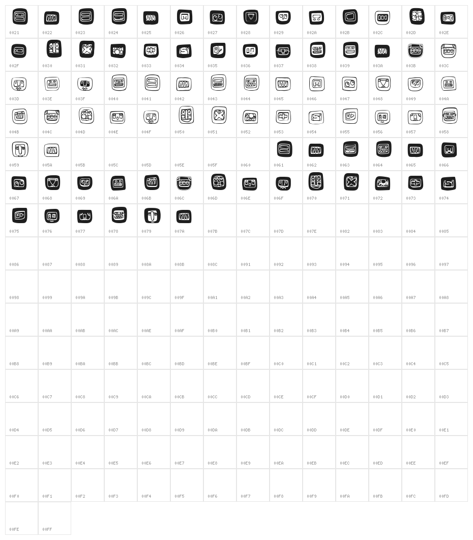 HiddenSigns Character Map