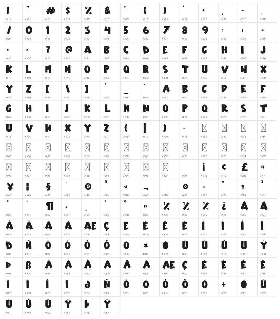 Hide And Seek Character Map