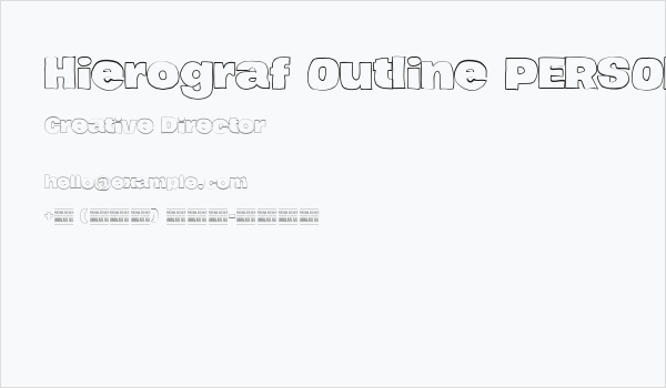 Hierograf Outline PERSONAL USE Business Card