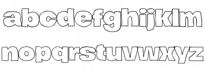 Hierograf Outline PERSONAL USE Caratteri MINUSCOLO