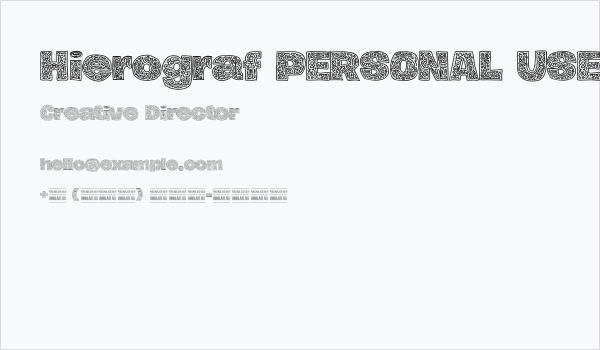 Hierograf PERSONAL USE Business Card