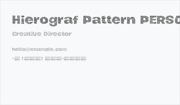Hierograf Pattern PERSONAL USE Business Card