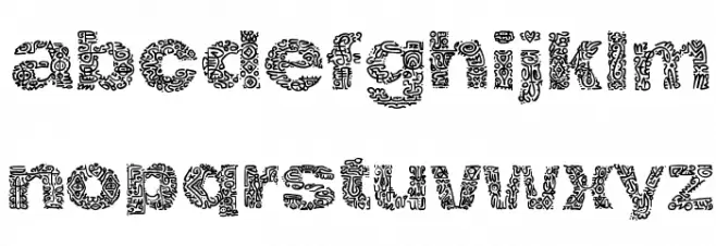 Hierograf Pattern PERSONAL USE Schriftart Kleinbuchstaben