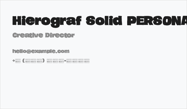 Hierograf Solid PERSONAL USE Business Card