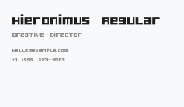 Hieronimus Regular Business Card