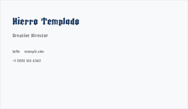 Hierro Templado Business Card