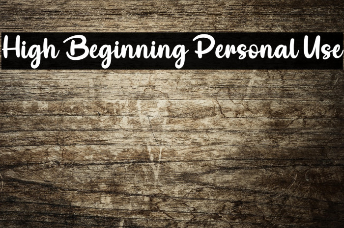 High Beginning Personal Use Example 1