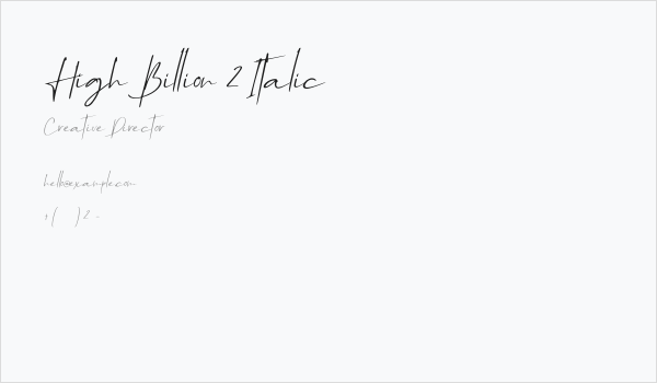 High Billion 2 Italic Business Card