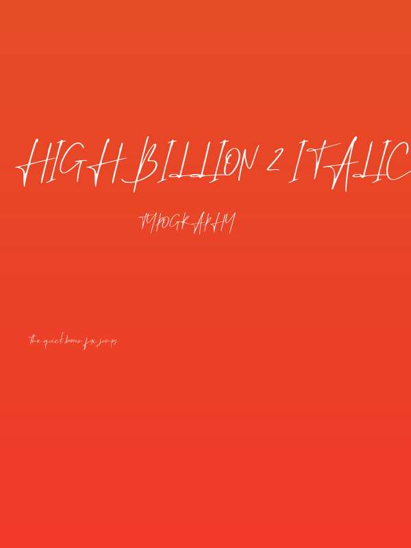 High Billion 2 Italic Poster
