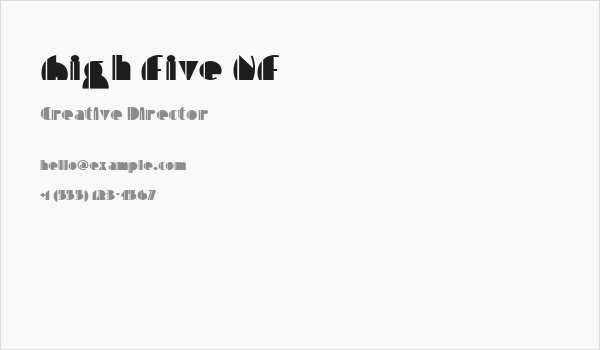 High Five NF Business Card