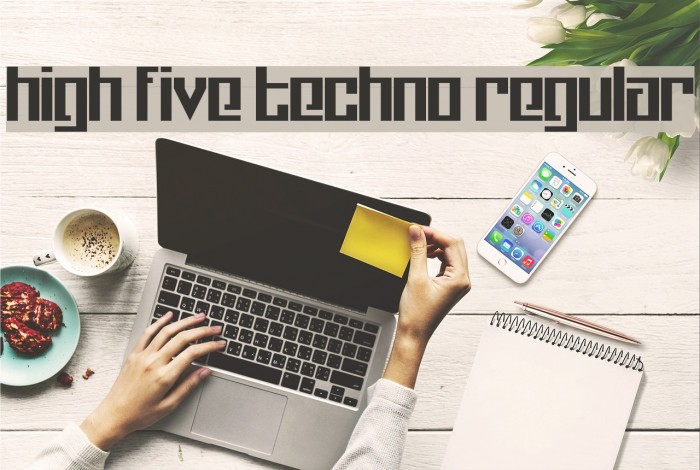 High Five Techno Regular Font examples