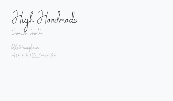 High Handmade Business Card