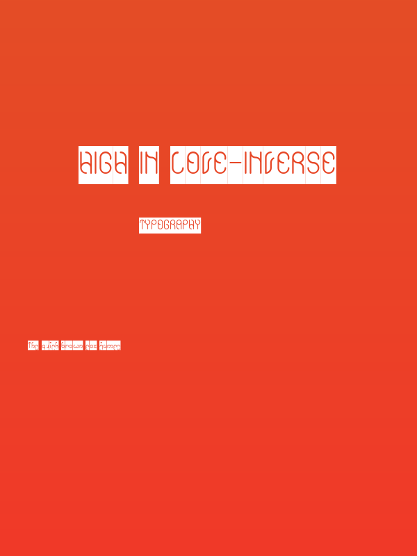 High In love-Inverse Poster