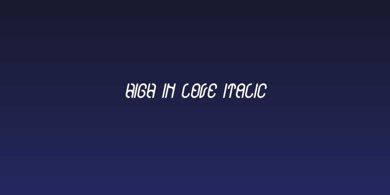 High In love Italic Social Header