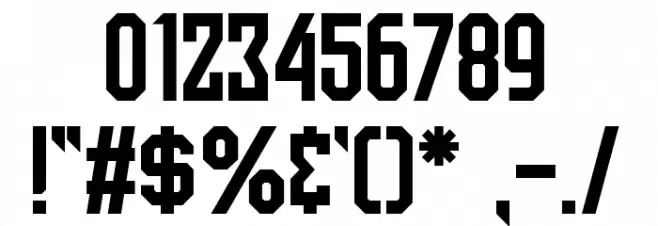 High Jersey Font OTHER CHARS