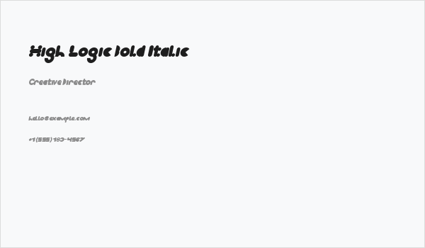High Logic Bold Italic Business Card