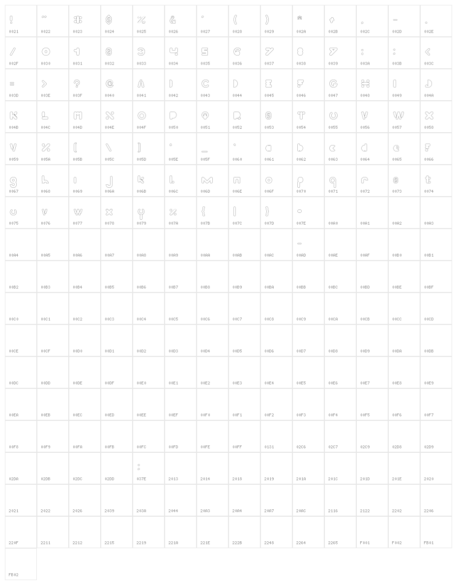High Logic-Hollow Character Map