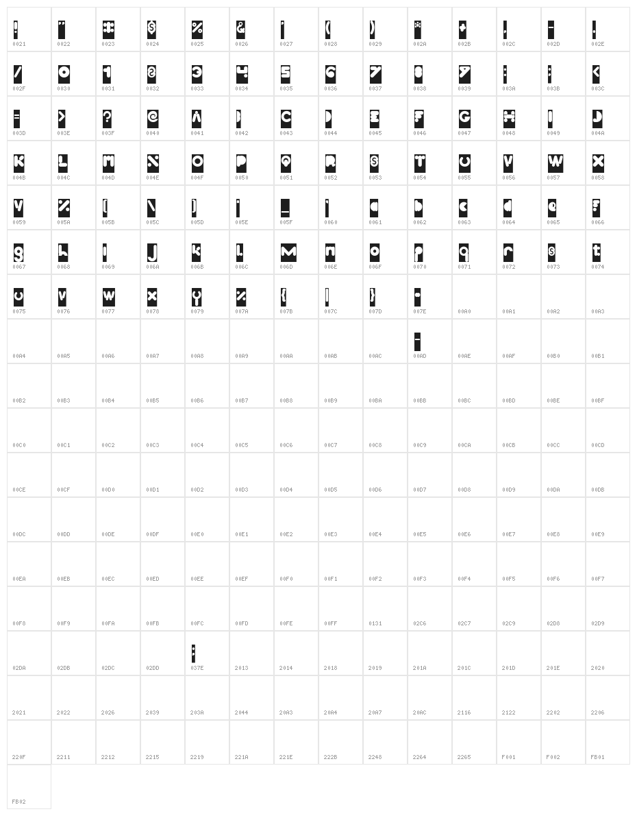 High Logic-Inverse Character Map