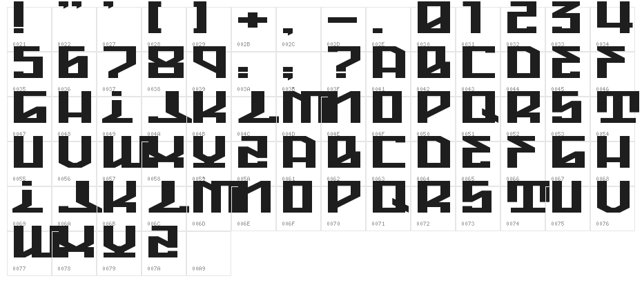 High Marker Flat Regular Character Map
