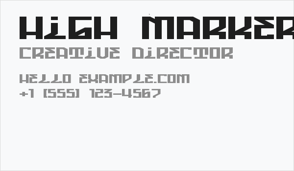 High Marker Flat Regular Business Card