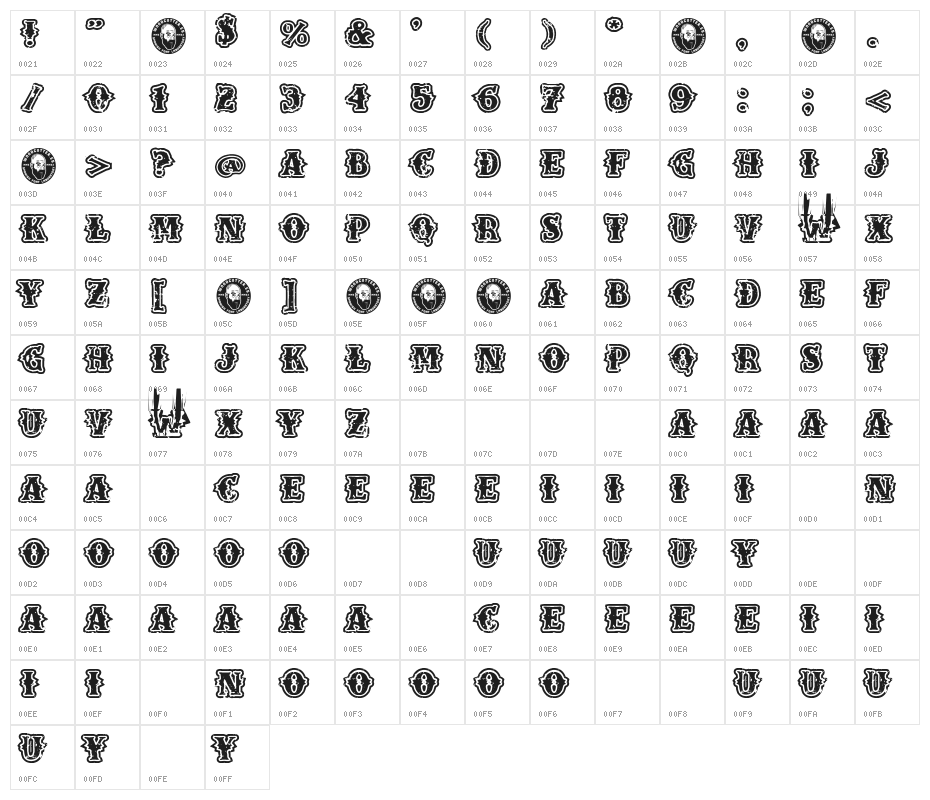 High Moon Character Map