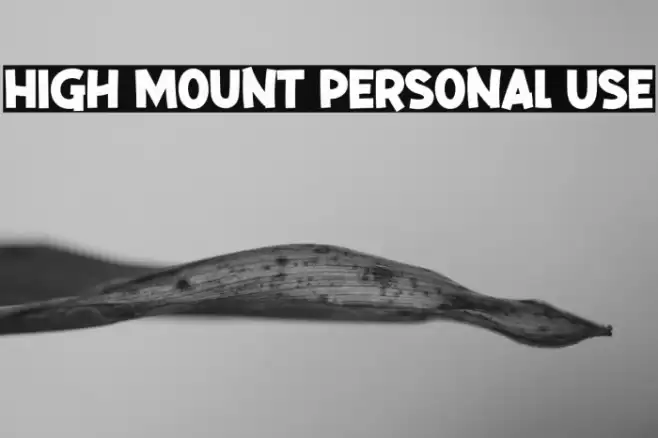 High Mount Personal Use خط examples