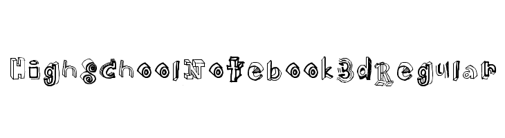 High School Notebook 3d Regular फ़ॉन्ट