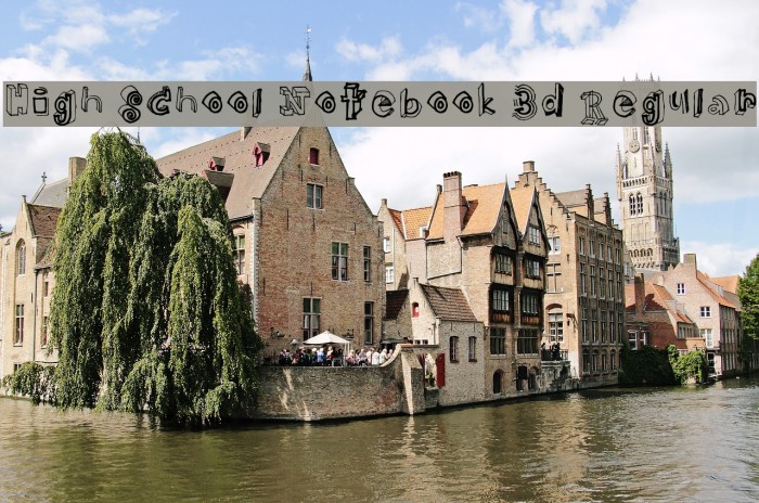 High School Notebook 3d Regular Font examples