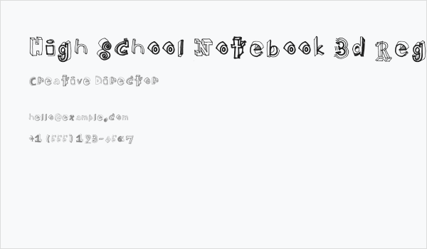 High School Notebook 3d Regular Business Card