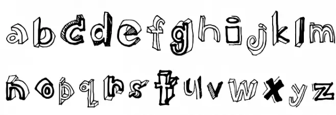 High School Notebook 3d Regular फ़ॉन्ट लोअरकेस