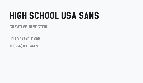 High School USA Sans Business Card