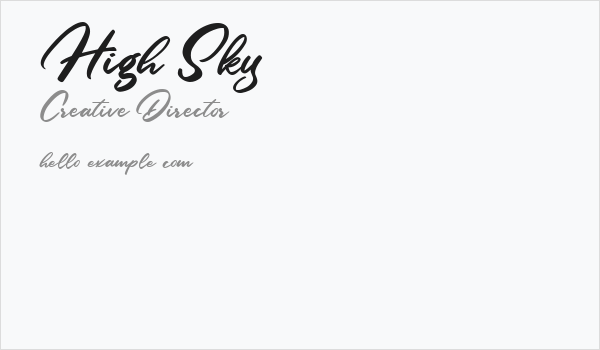 High Sky Business Card