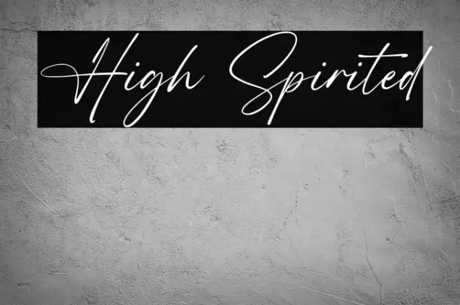 High Spirited Font examples