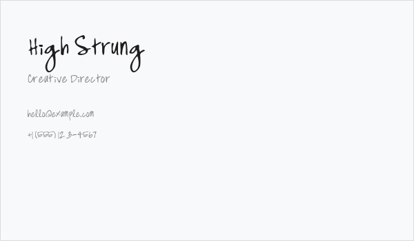 High Strung Business Card