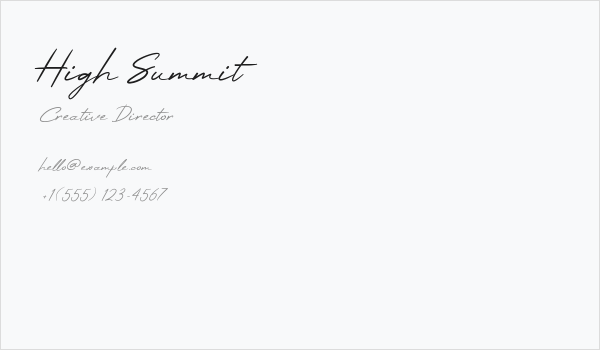 High Summit Business Card