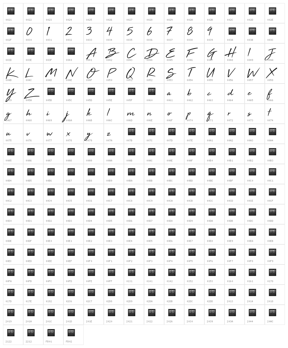 High Tide Character Map