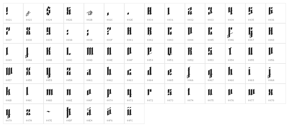High Voltage Regular Character Map