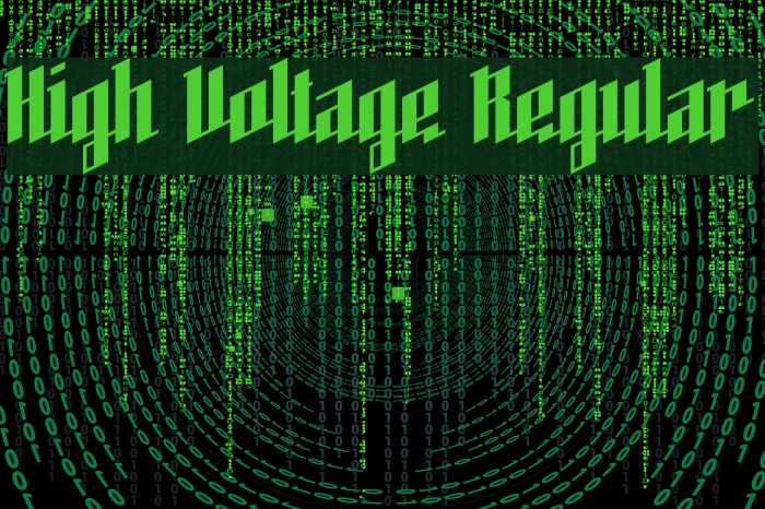 High Voltage Regular Font examples