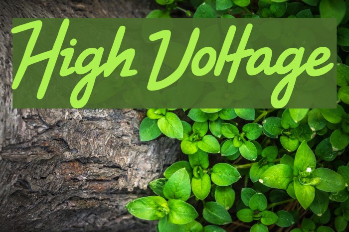 High Voltage Font examples