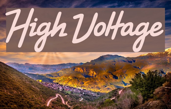 High Voltage Font examples