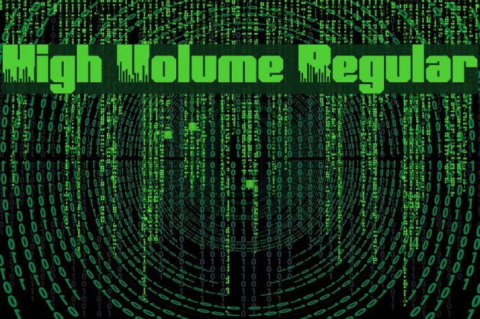 High Volume Regular Font examples