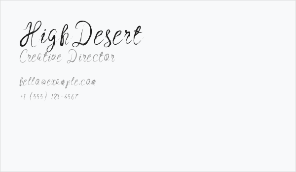 HighDesert Business Card