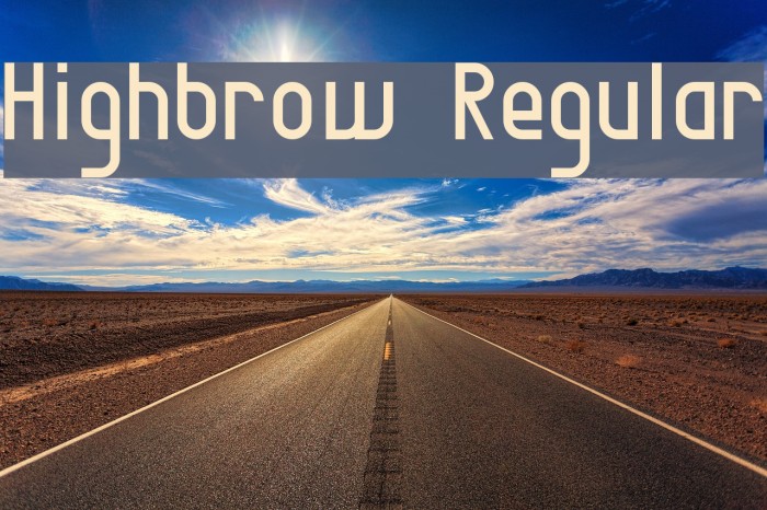 Highbrow Regular Font examples